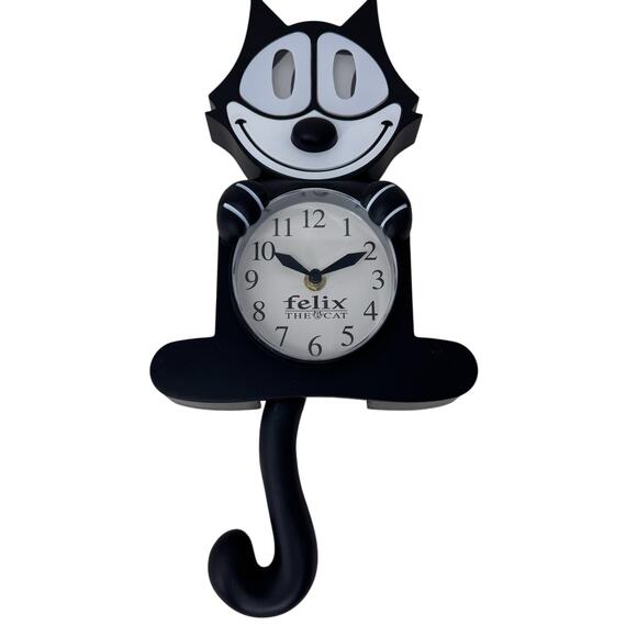 NJ Croce 3DFelix The Cat Analog Motion Clock Moving Eyes Pendulum Tail Black - Picture 5 of 13
